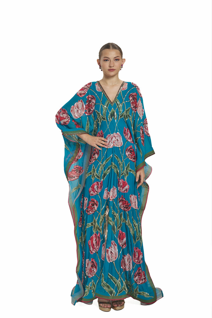 Azure Floral Kaftan | Pria Kataria Puri
