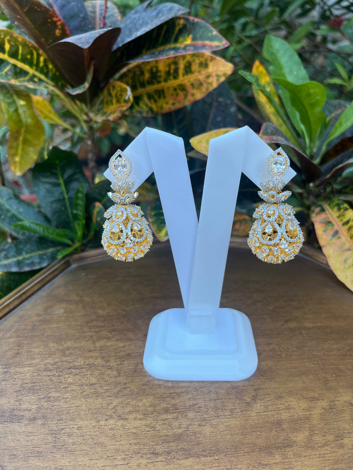 Gold with Zircon Earring |Inaayat by Divya Taimni