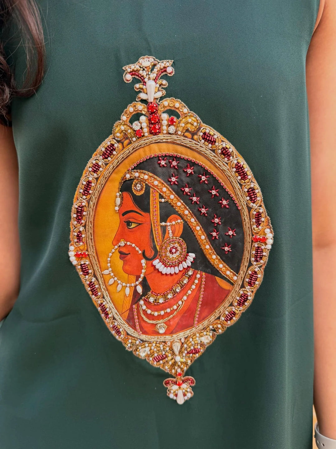 Bottle Green Padmini Tunic Dress | Duchess Kumari