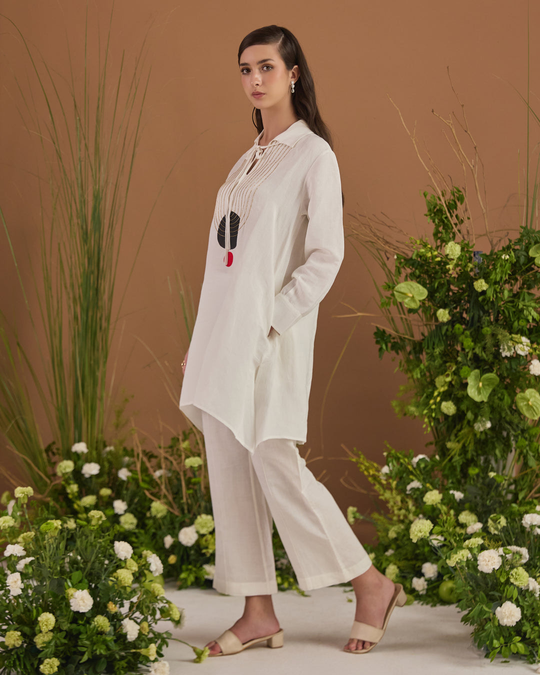 Linen Embroidered Co-ord Set | Essence by Monika