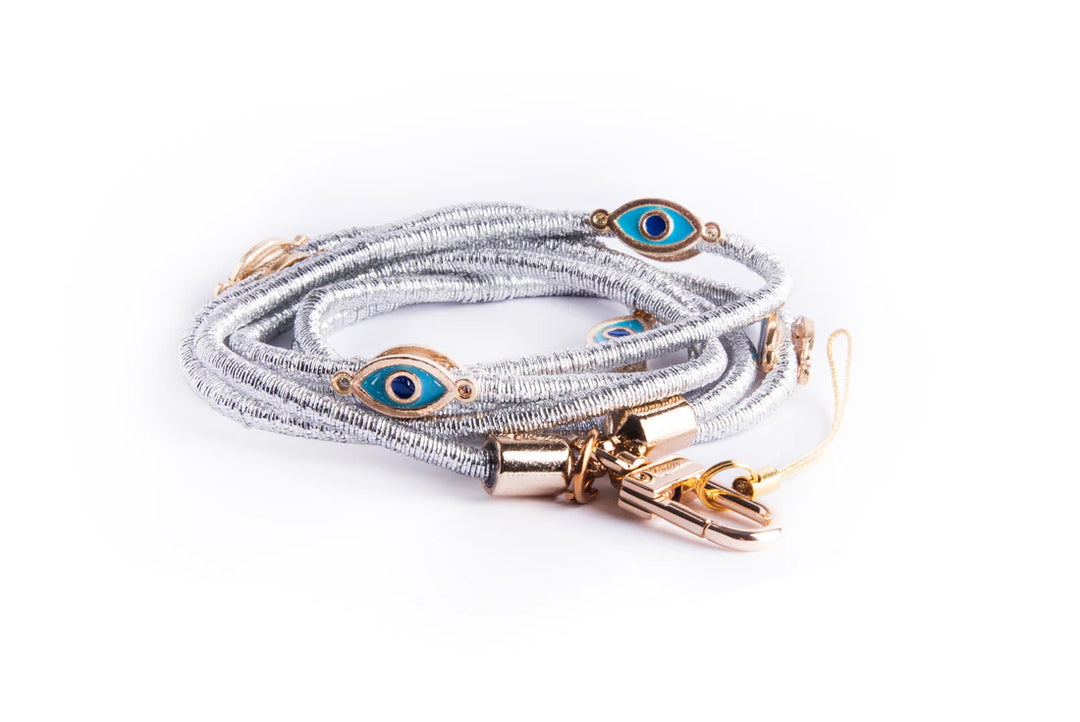 Metallic Corded Crossbody Phone Lanyard - Silver |Natelzee