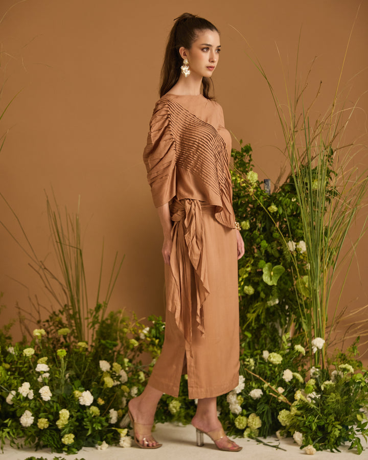 Modal Cotton Pleated Skirt Set | Essence by Monika