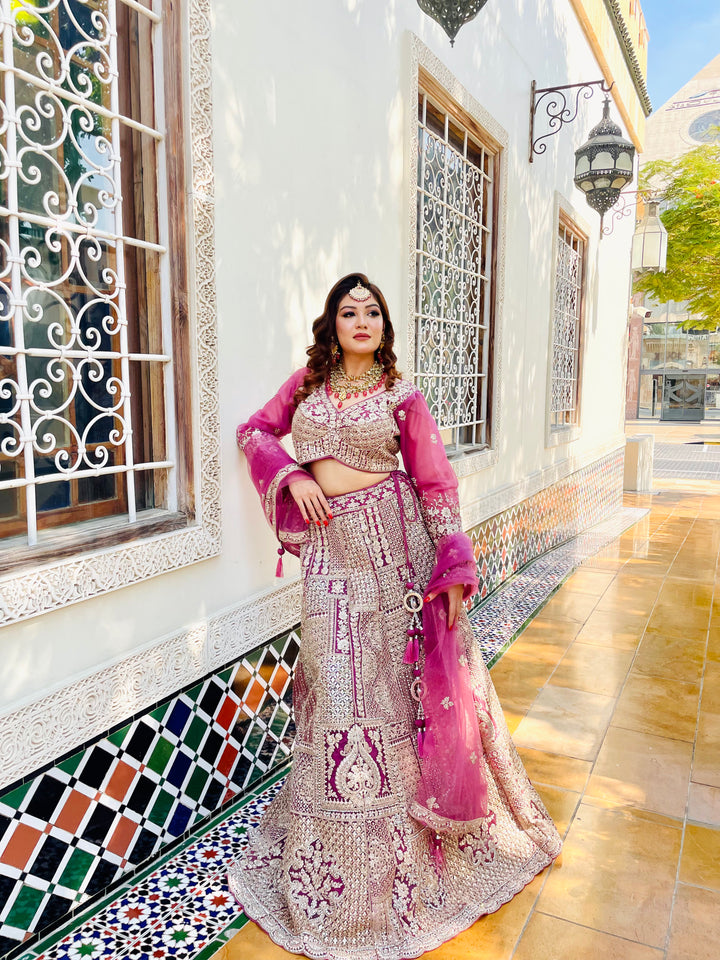 Shagun Purple and Silver Mirror-work Lehenga Set | Inaayat by Divya Taimni