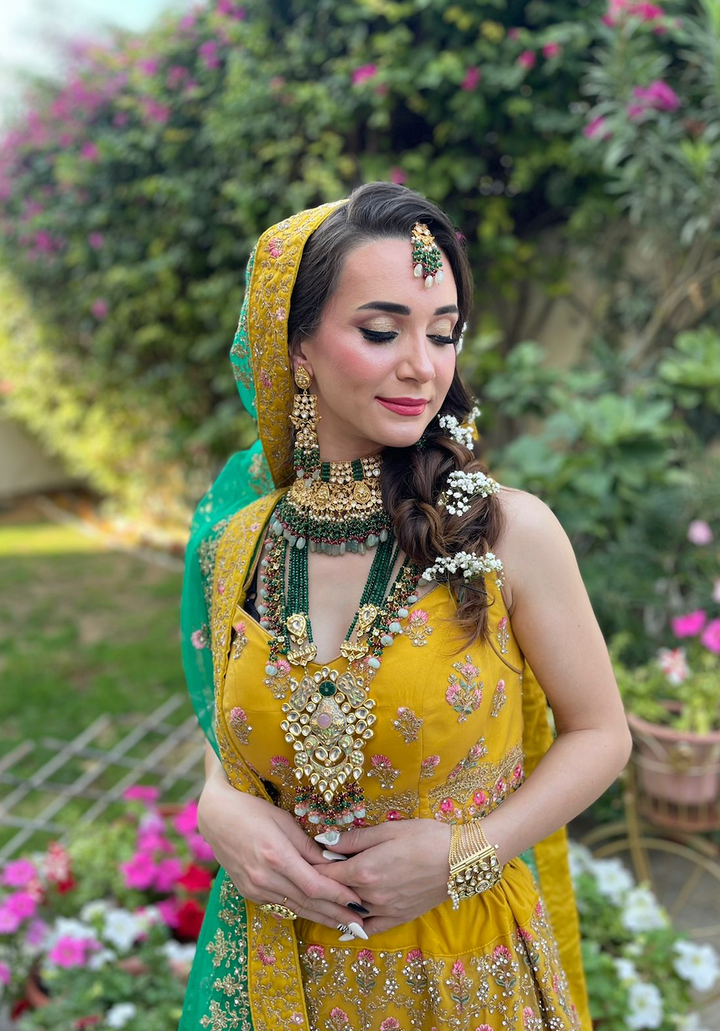 Anamika Green Bridal Kundan Necklace Traditional Indian Bridal Jewellery Set| |Inaayat by Divya Taimni