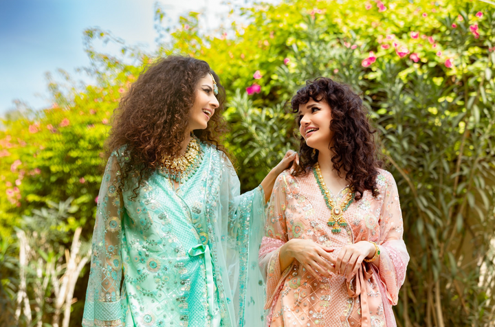 Sage Green and Gold Kundan Bridal Statement Necklace and Earrings Set |Inaayat by Divya Taimni