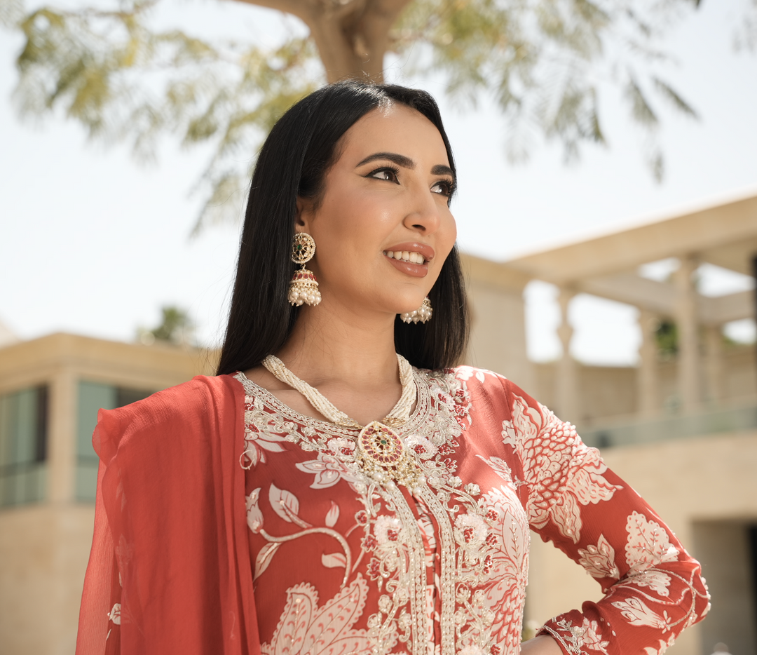 Reena Rice Pearl Kundan Pendant Necklace and Jhumka Set|Inaayat by Divya Taimni
