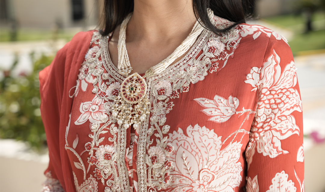 Reena Rice Pearl Kundan Pendant Necklace and Jhumka Set|Inaayat by Divya Taimni