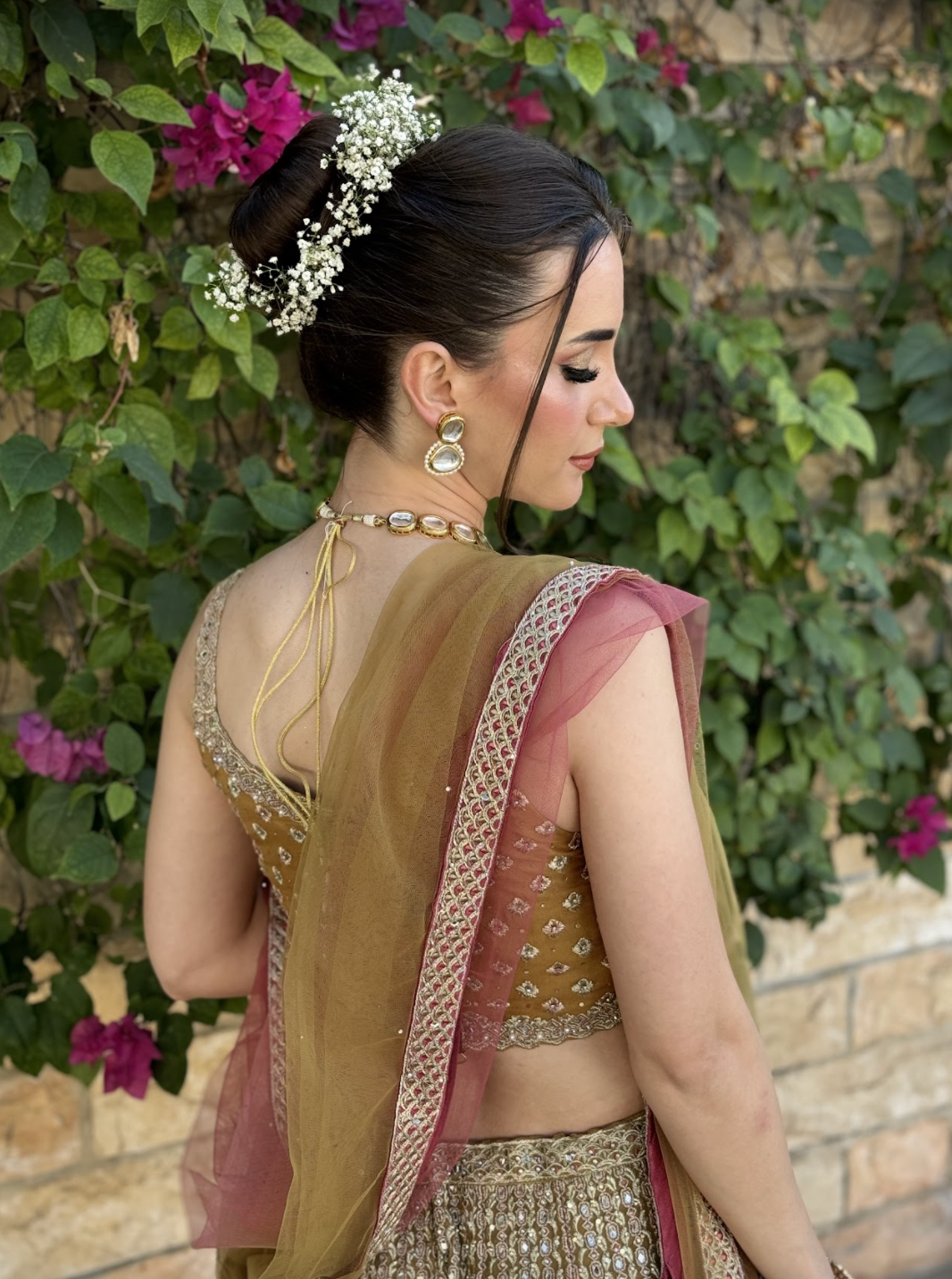 Zainab Gold, Lime and Pink Zari Work Beaded Bridal Sharara Set | Inaayat by Divya Taimni