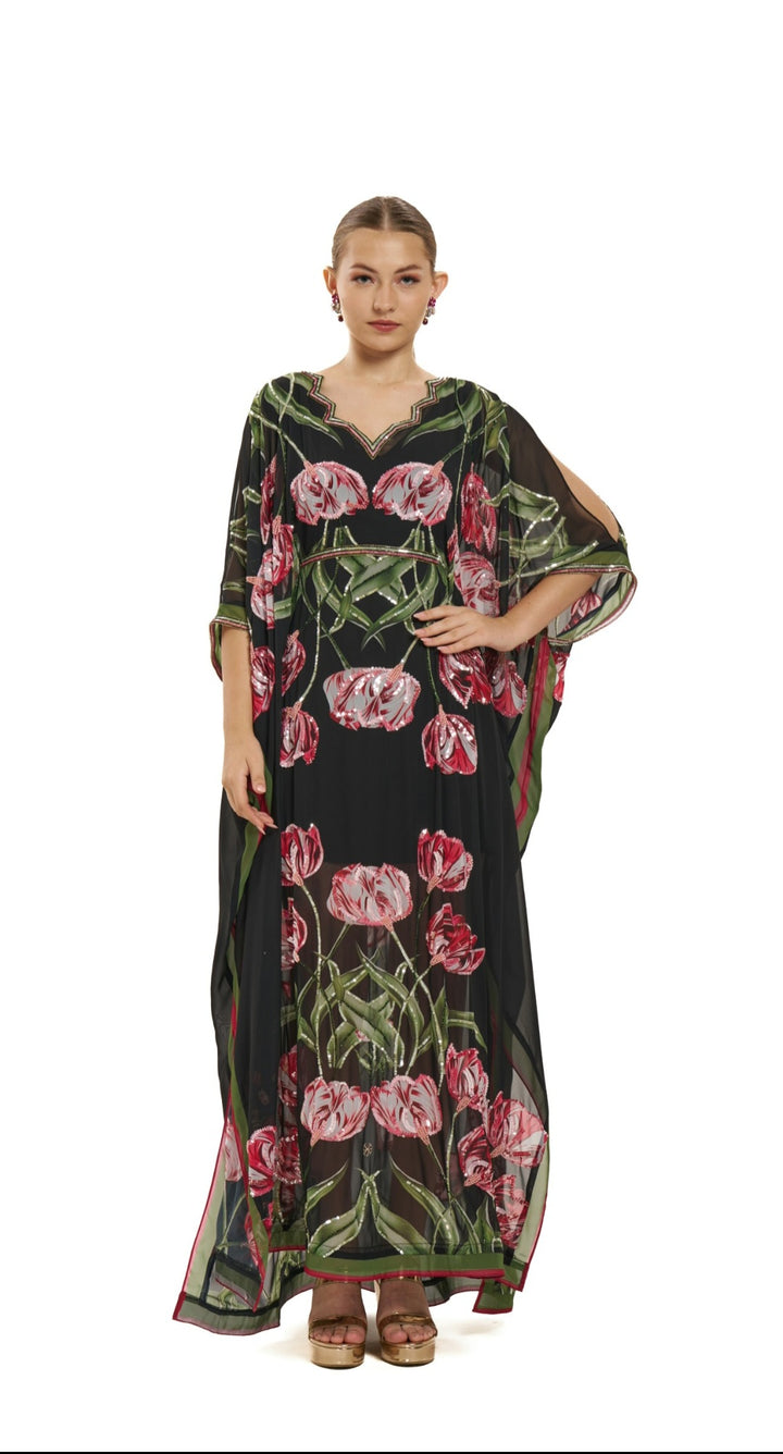 Midnight Bloom Kaftan with Sequins | Pria Kataaria Puri
