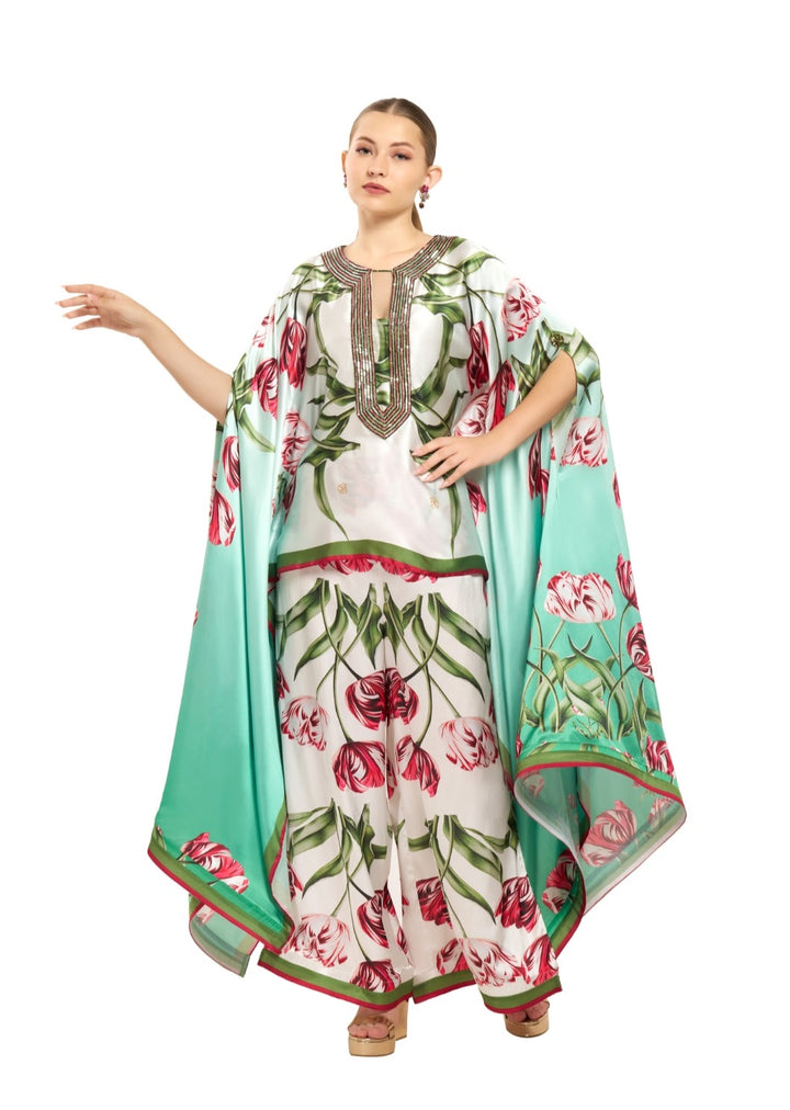 Floral Pant & Cape Set | Pria Kataaria Puri