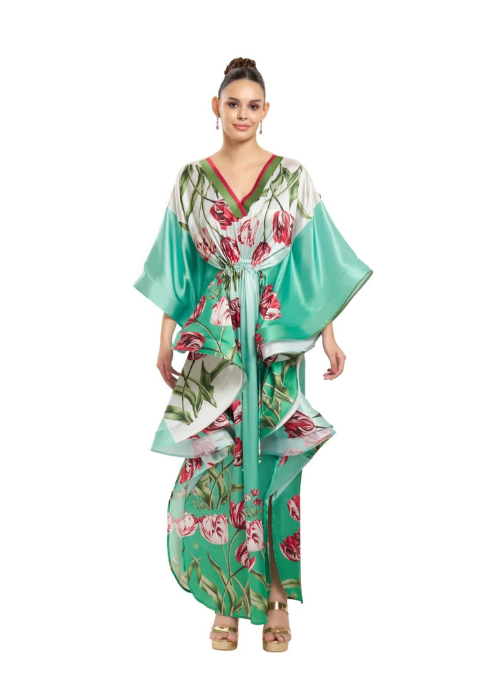 Mint Tulip Hand-Draped Kaftan | Pria Kataaria Puri