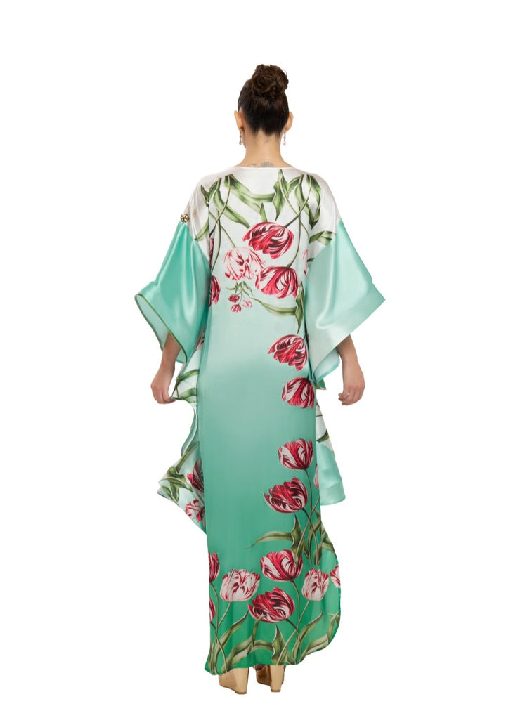 Mint Tulip Hand-Draped Kaftan | Pria Kataaria Puri