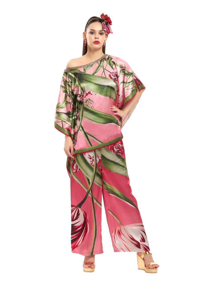 Blush One-Shoulder Tunic and Pant Co-Ord Set | Pria Kataaria Puri