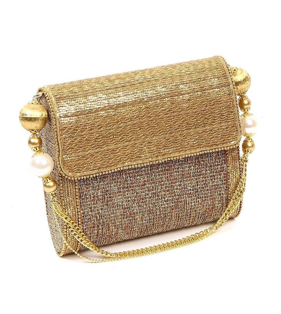 Gold & Silver Metallic Handcrafted Sling Bag | Al Falah