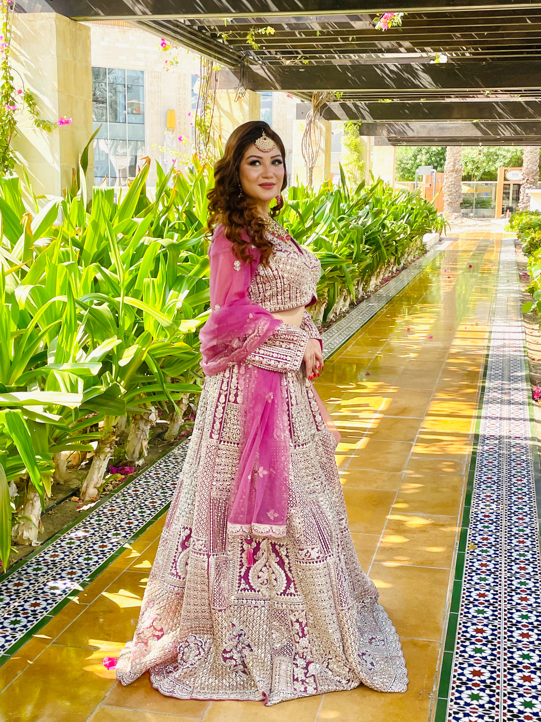 Shagun Purple and Silver Mirror-work Lehenga Set | Inaayat by Divya Taimni