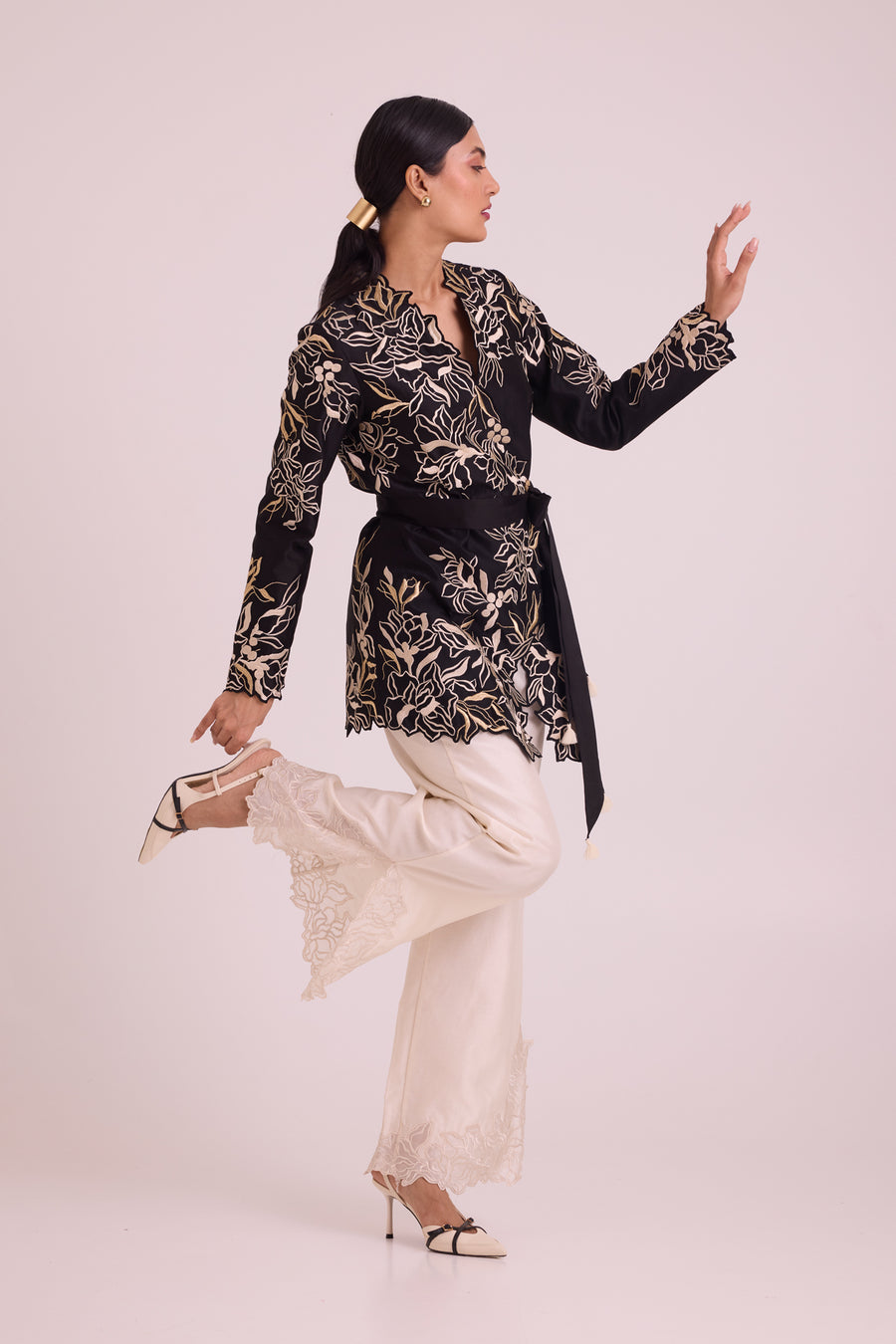 Farah - Tendril Wrap Blazer & Cutwork Pants |MADDER MUCH