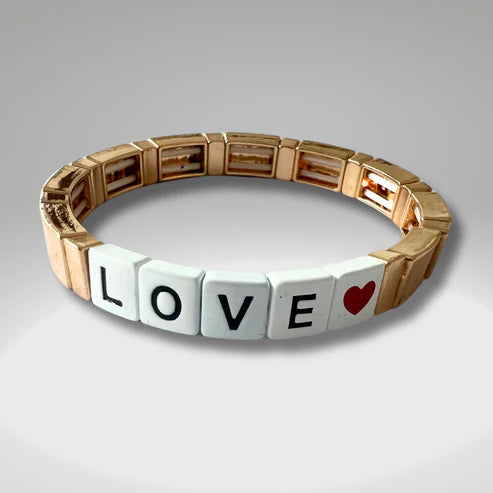 Brass Enamel Bracelets - LOVE |Natelzee