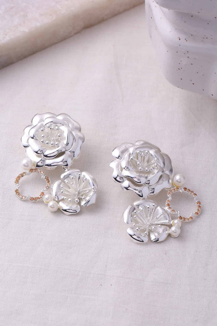 Frozen In Time Earring - Silver High Finish | Astha Jagwani