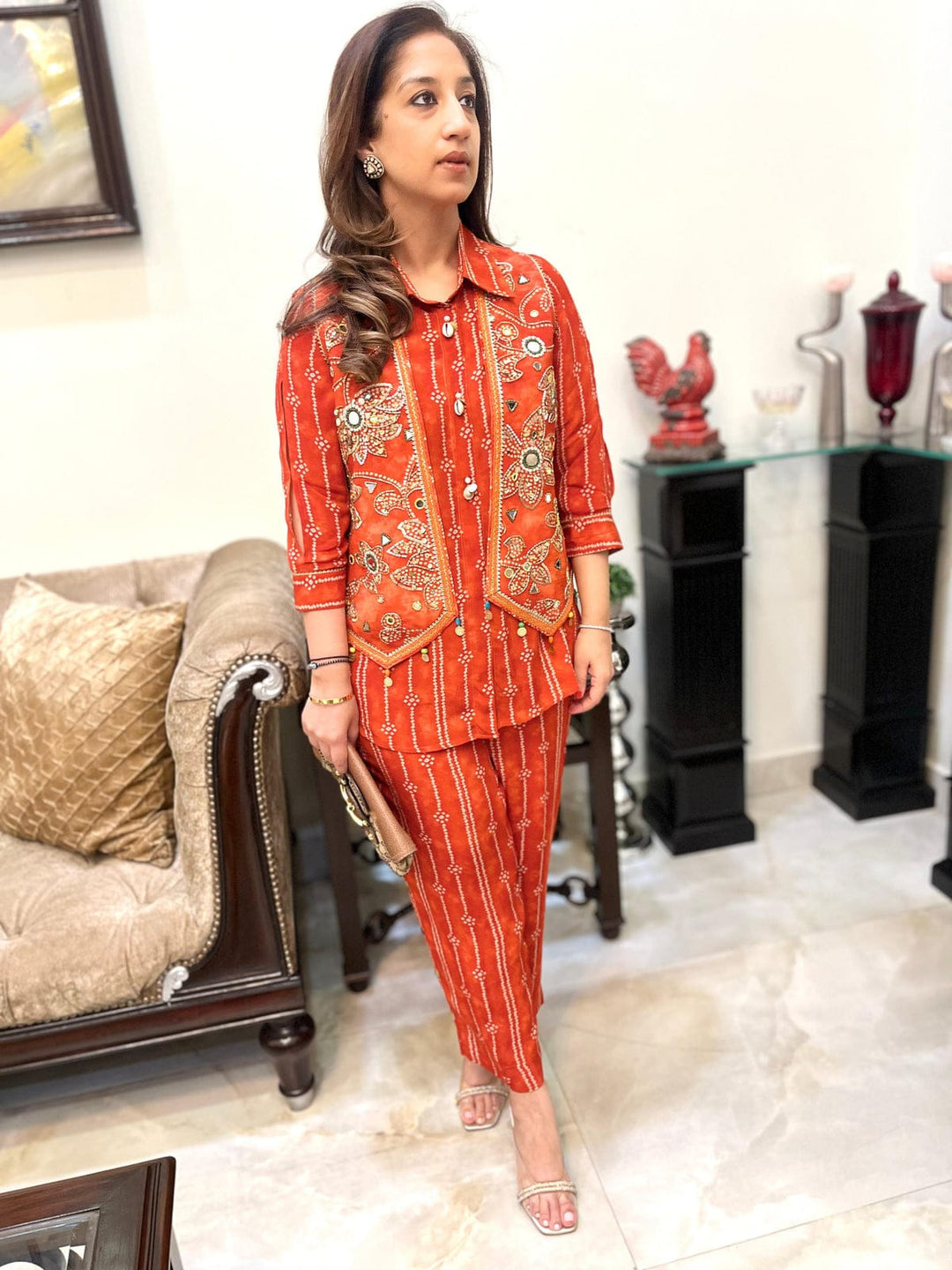 Rivya Bandhini Jacket Co-ord Set | The Bumble Bee