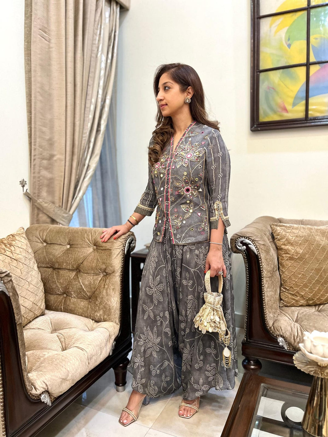 Arohi Bandhini Jacket Resort Co-ord Set | The Bumble Bee