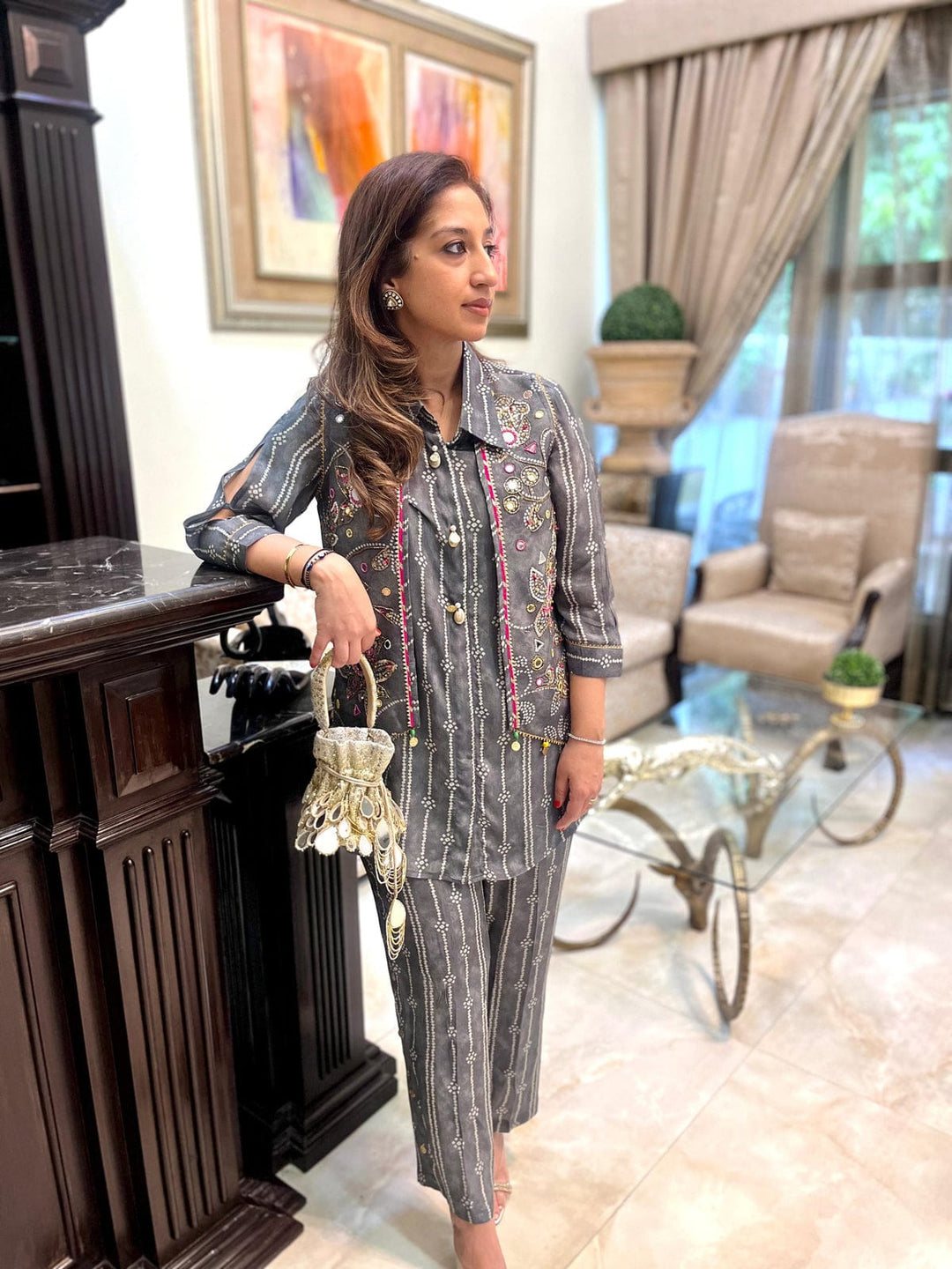 Arohi Bandhini Jacket Resort Co-ord Set | The Bumble Bee