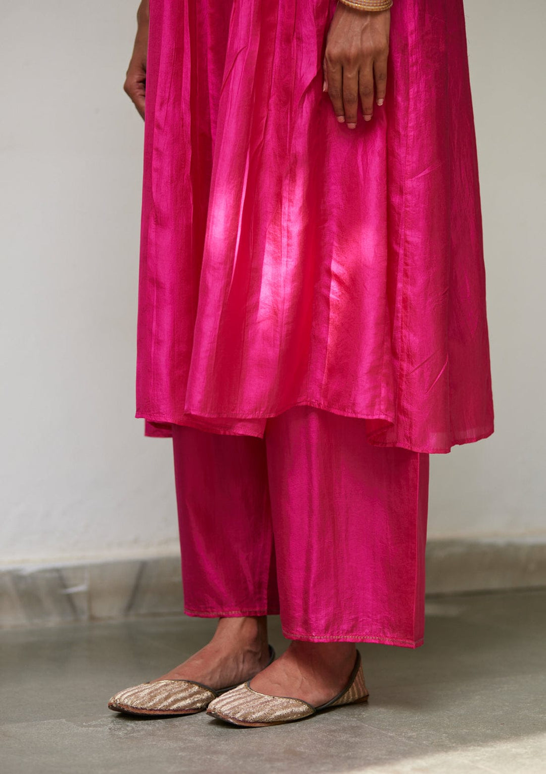 Fuchsia Festive Silk Kurta Set | Andaaz by Jyoti Dhawan