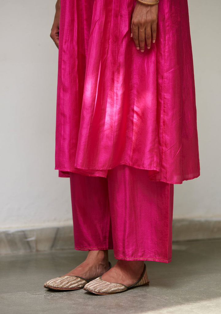 Fuchsia Festive Silk Kurta Set | Andaaz by Jyoti Dhawan