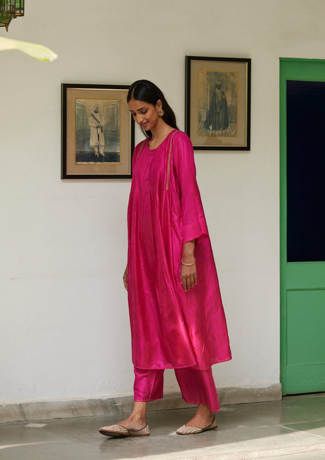 Fuchsia Festive Silk Kurta Set | Andaaz by Jyoti Dhawan