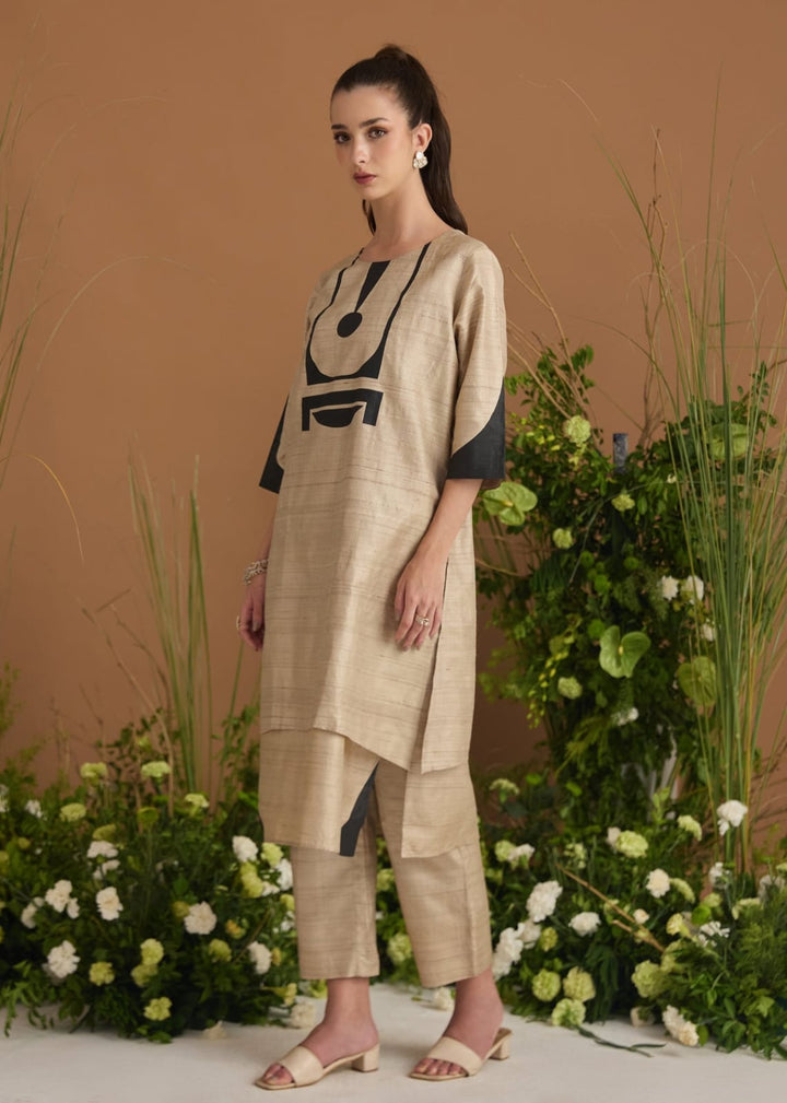 Pure Tussar Silk Printed Co-ord Set | Essence by Monika