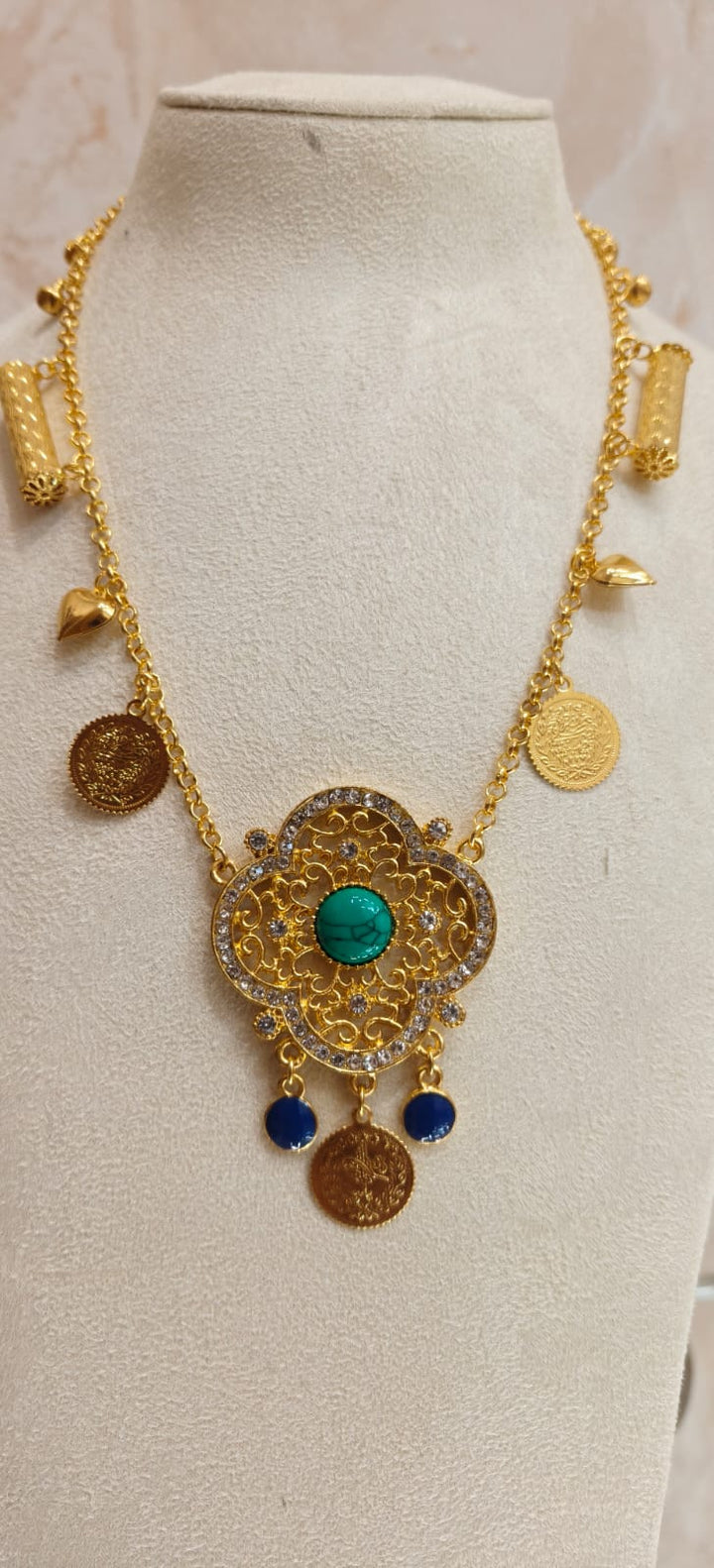 Vintage Gold-Tone Charm Statement Necklace |Inaayat By Divya Taimni