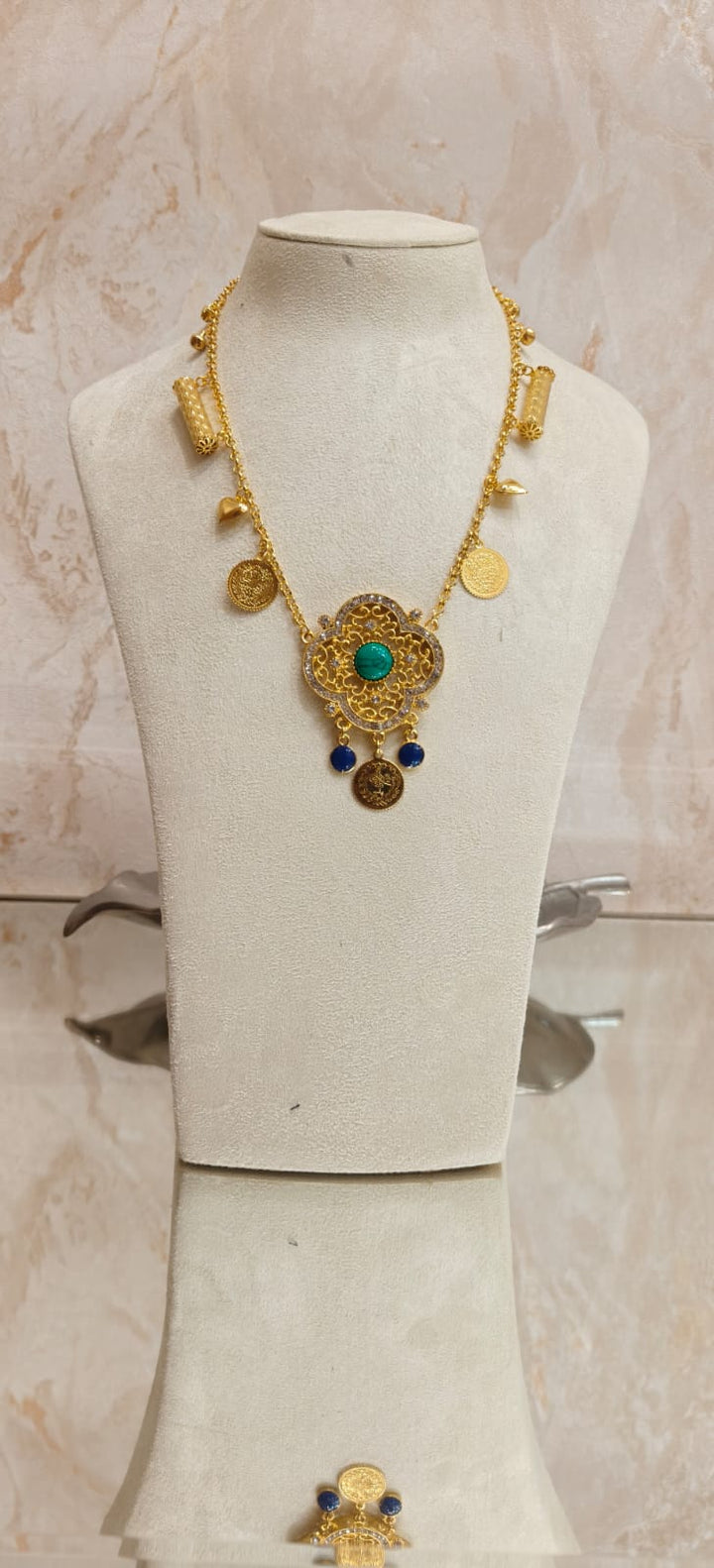 Vintage Gold-Tone Charm Statement Necklace |Inaayat By Divya Taimni