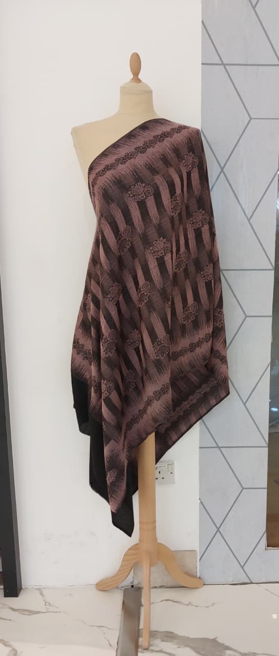 Black and Pink Mixed Cashmere Scarf | House of Inaayat