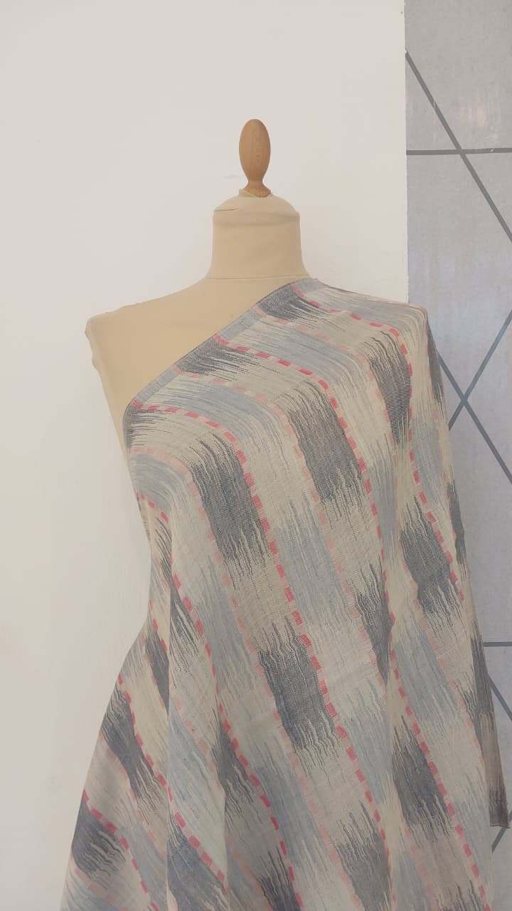Ikat Design Cashmere Scarf in Powder Blue Colour | House of Inaayat