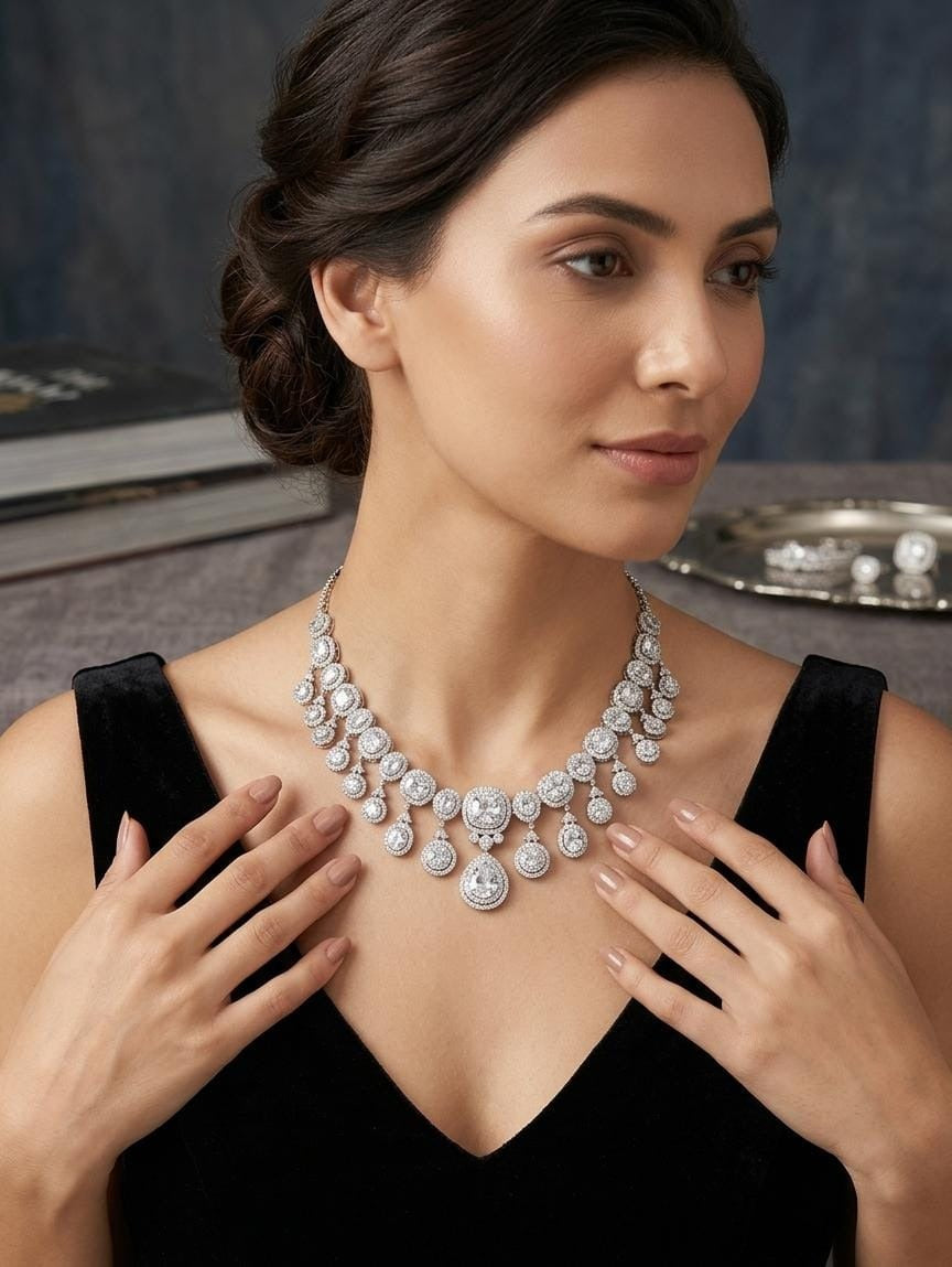 The White Empress Cascade Set | Astha Jagwani