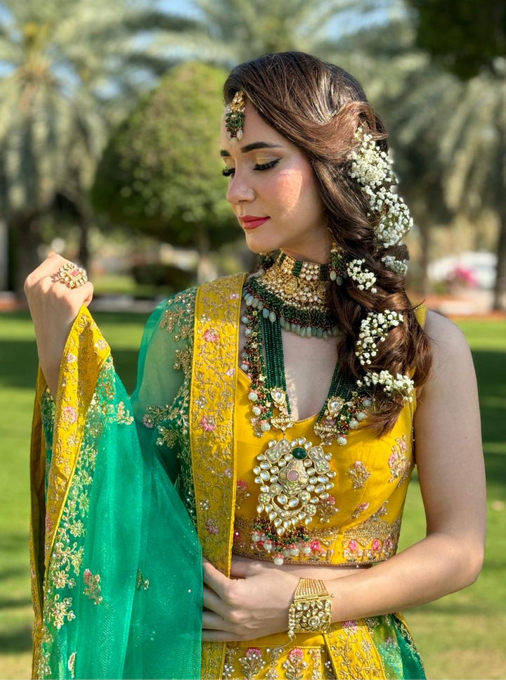 Anamika Green Bridal Kundan Necklace Traditional Indian Bridal Jewellery Set| |Inaayat by Divya Taimni