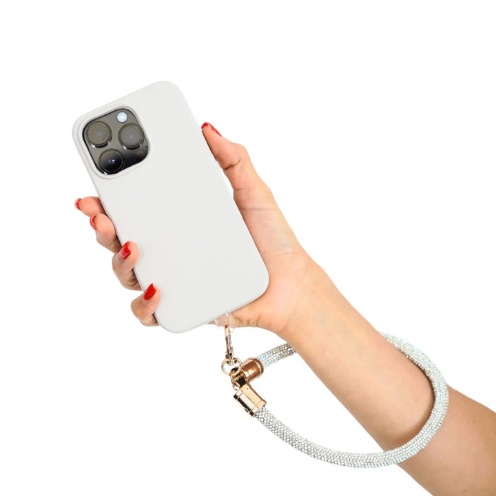 Chunky Crystal Phone Wristlet - Silver |Natelzee