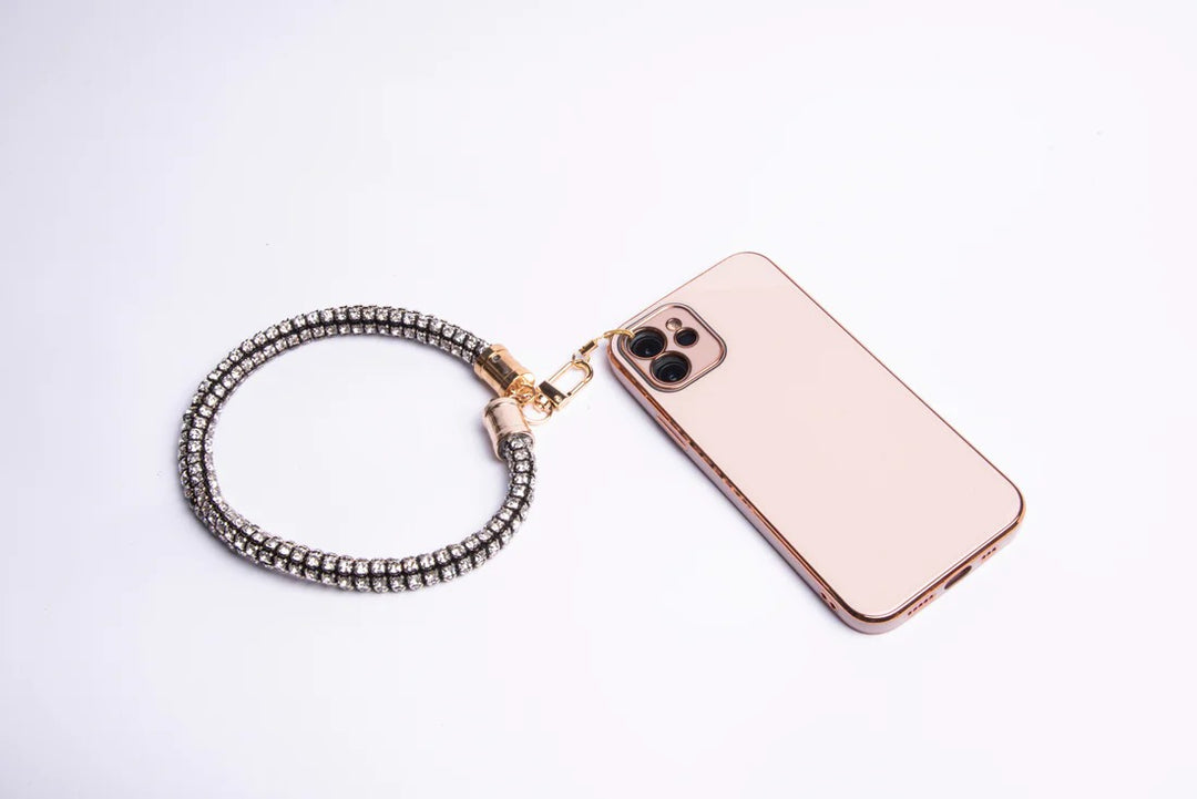Chunky Crystal Wristlet - Black & Silver |Natelzee