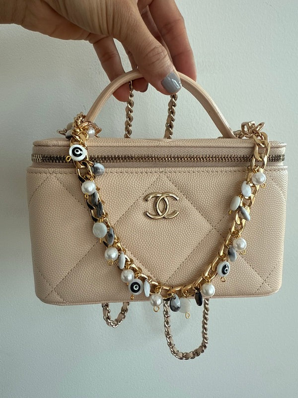 Black and Gold Evil Eye Bauble Wristlet | Natalzee