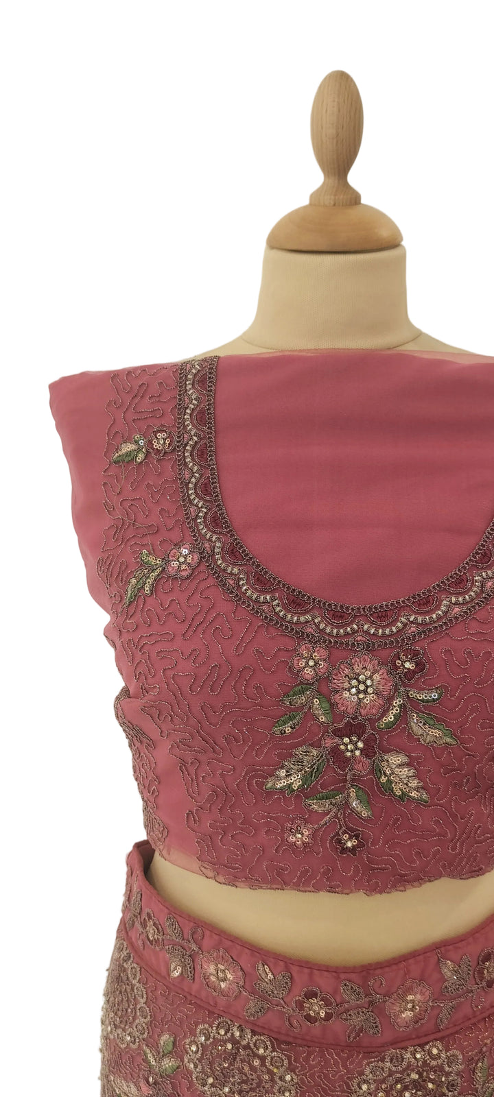 Dusty Rose Floral Embroidered Lehenga Set | Inaayat by Divya Taimni