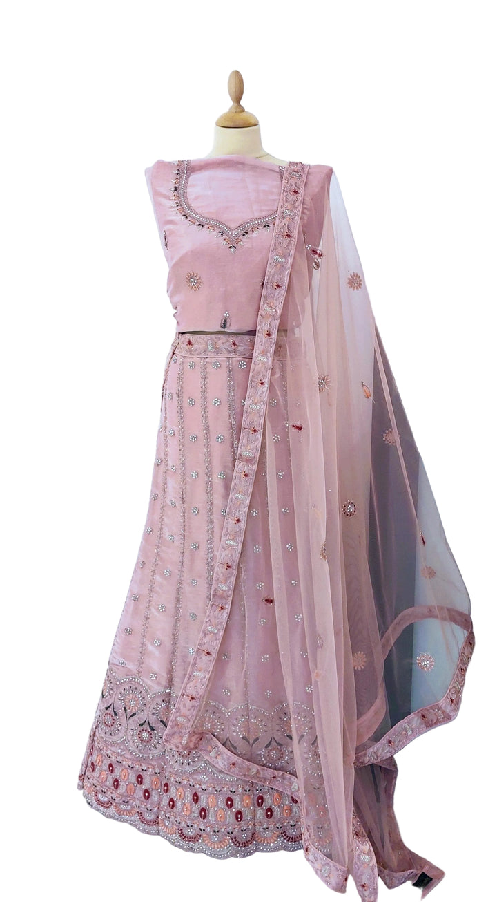 Blush Pink Embellished Silk Lehenga Set | Inaayat by Divya Taimni