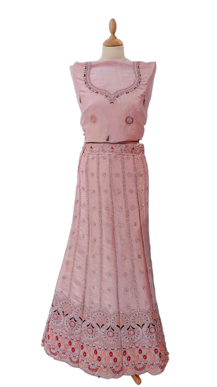 Blush Pink Embellished Silk Lehenga Set | Inaayat by Divya Taimni