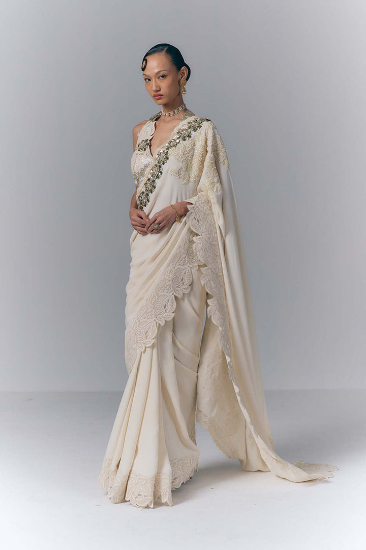 Ivory Pearl Saree|VARUN BAHL