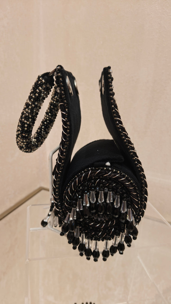 Handmade Black & Silver Embellished Potli Bag|Al Falah