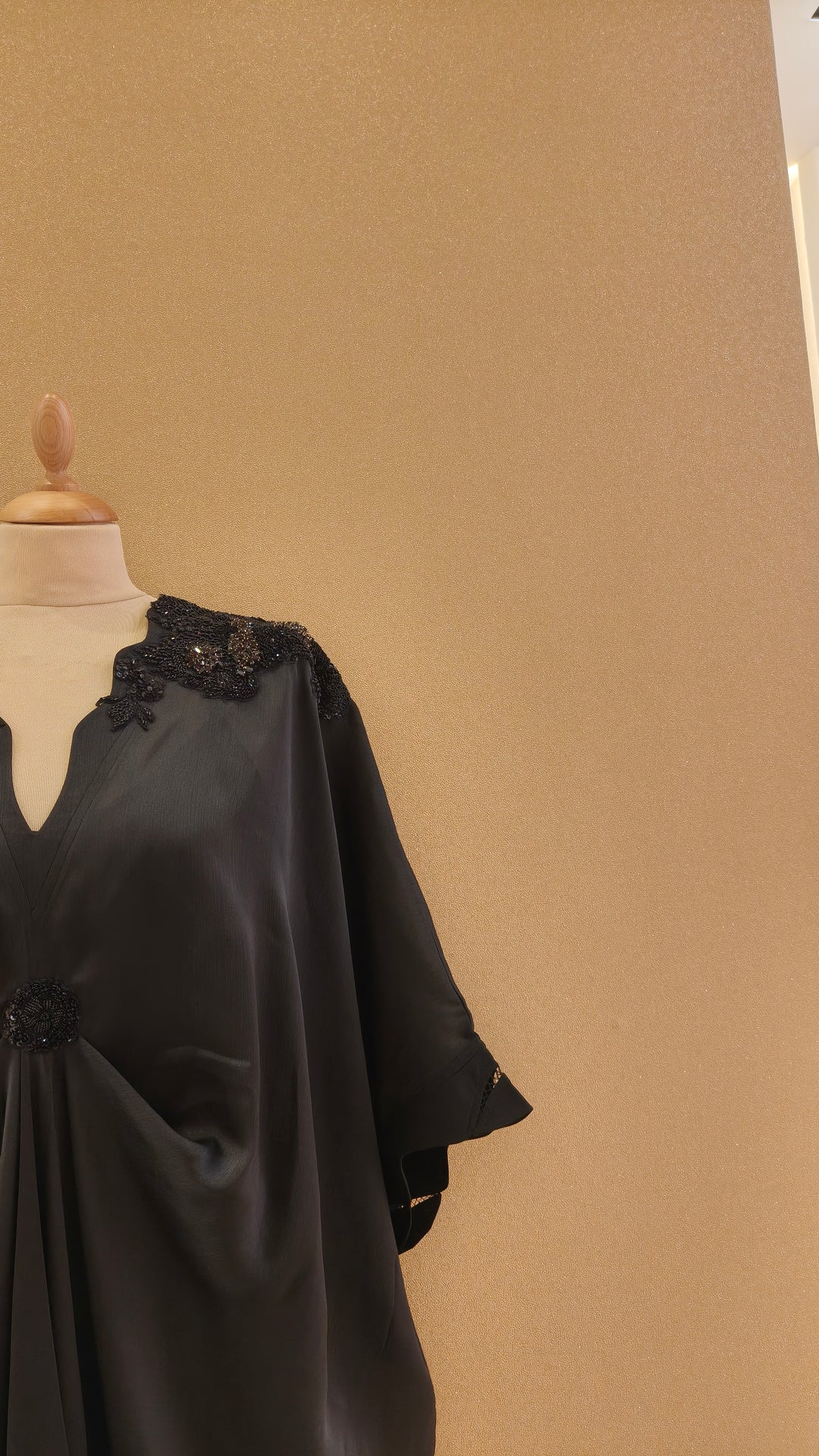 Black Draped Kaftan|VARUN BAHL