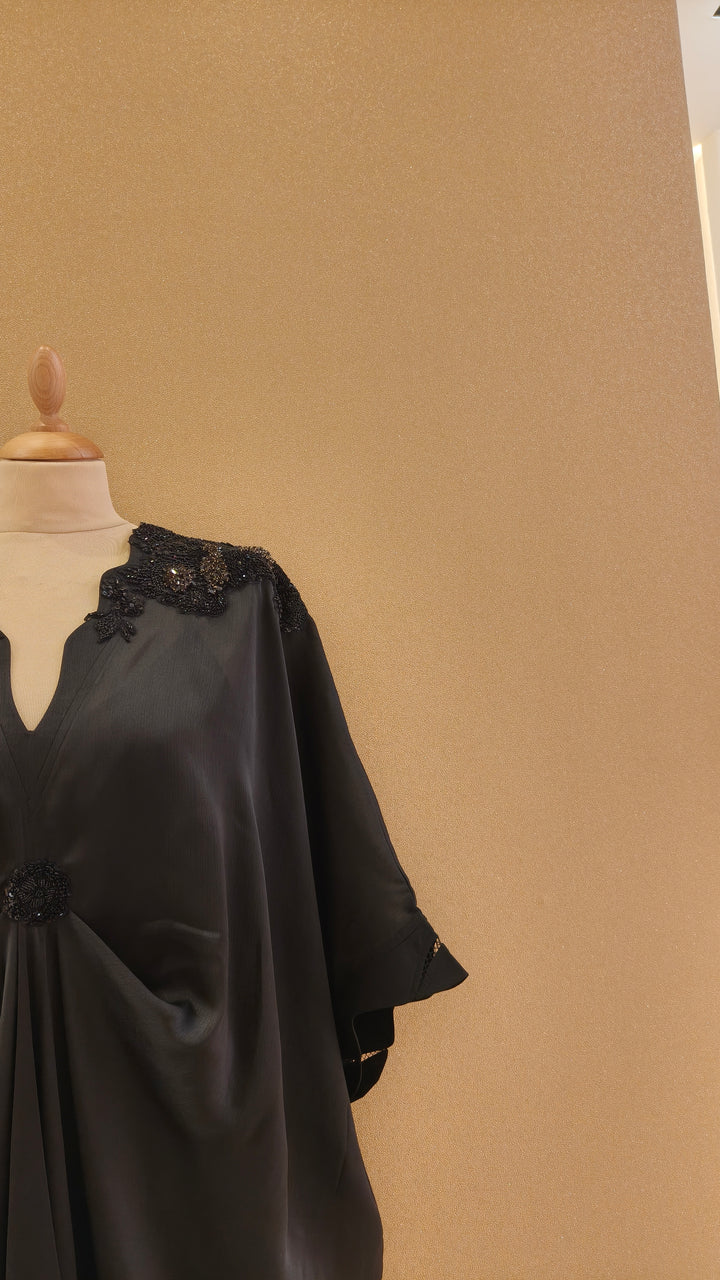 Black Draped Kaftan|VARUN BAHL