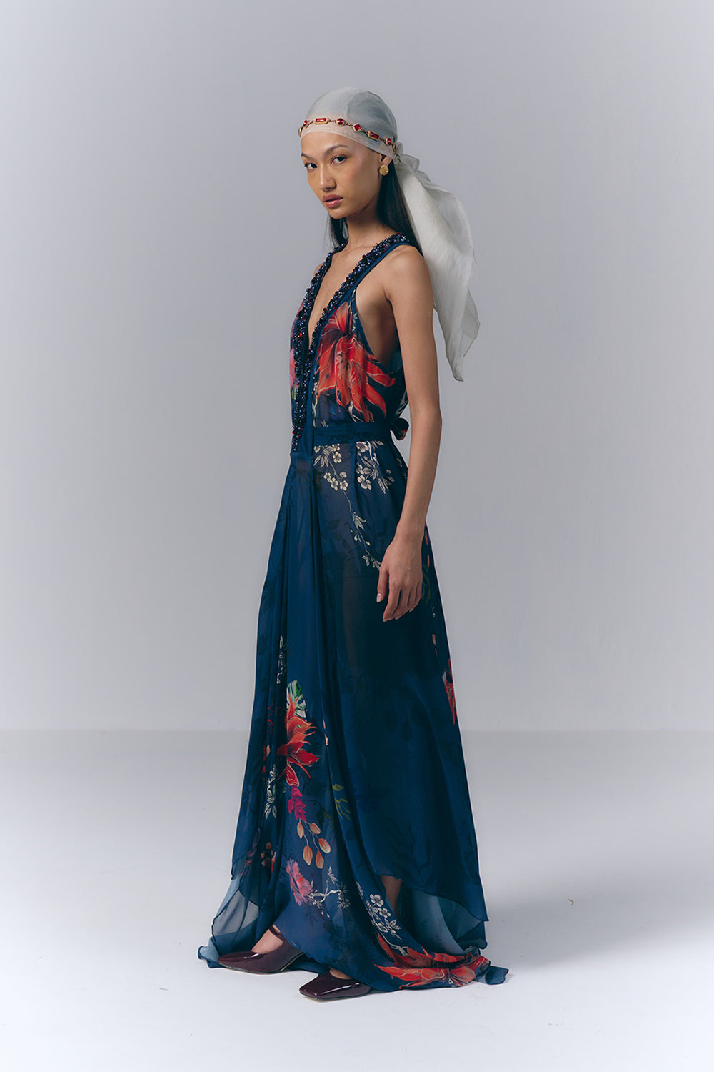 Midnight Floral Dress|VARUN BAHL