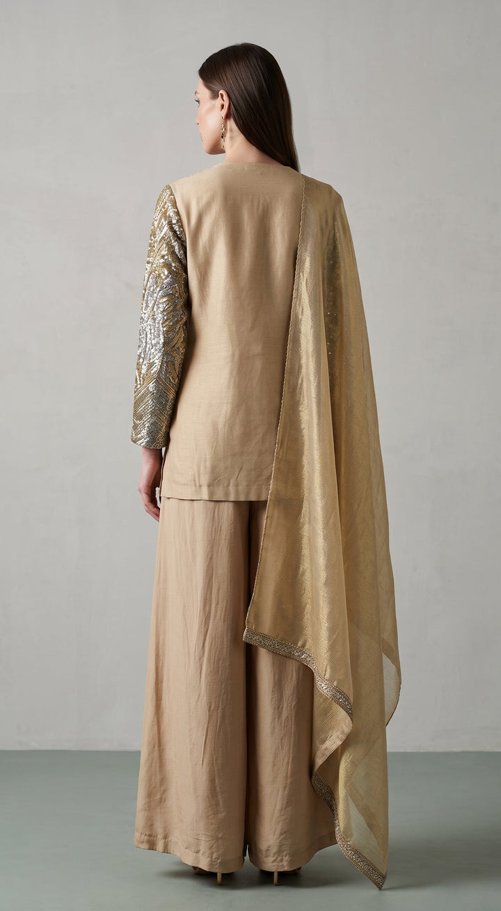 Taupe Embroidered Kurta Set with Dupatta |Basanti Kapde Aur Koffee