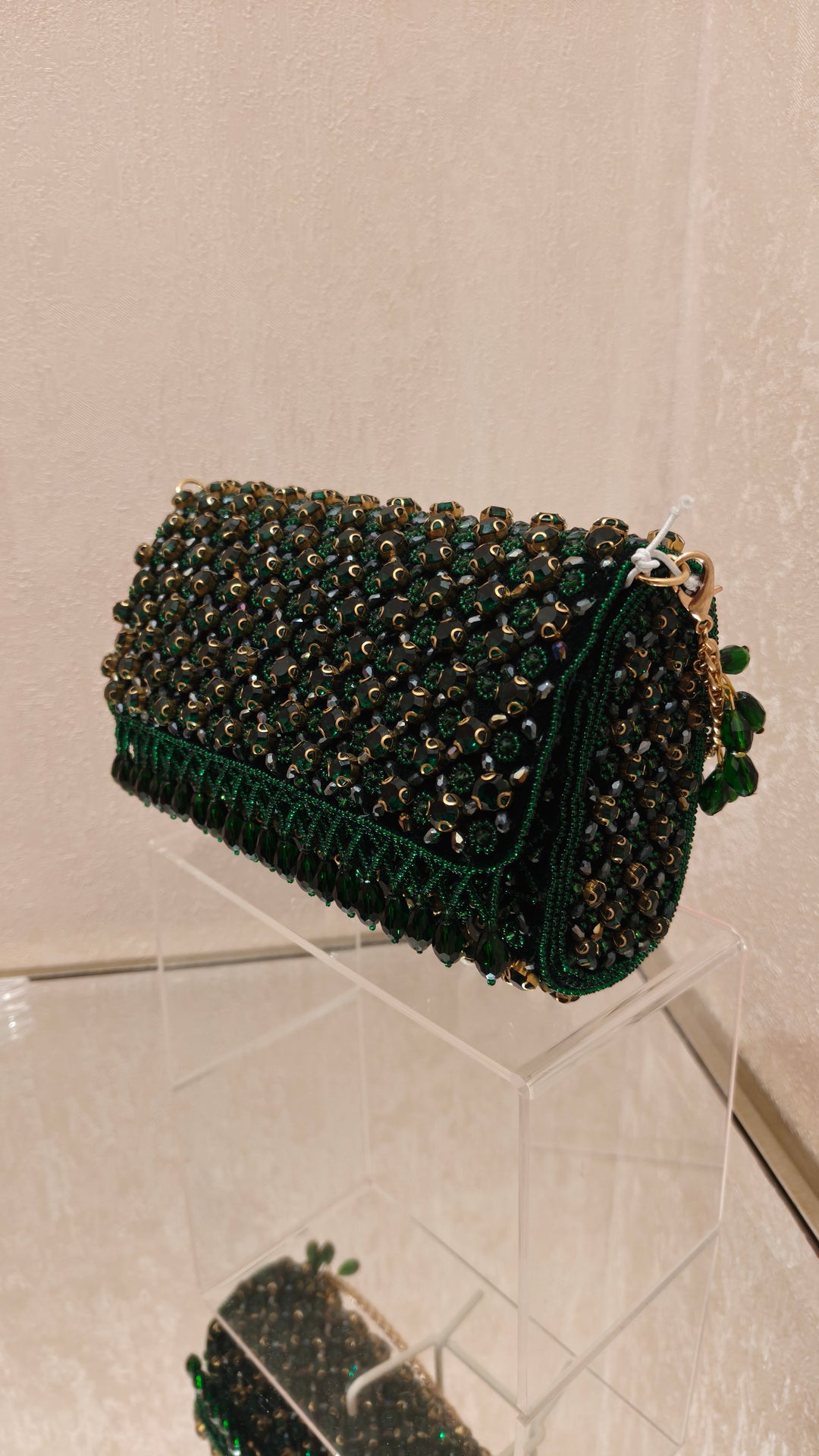 Emerald Green Beaded Clutch |Al Falah