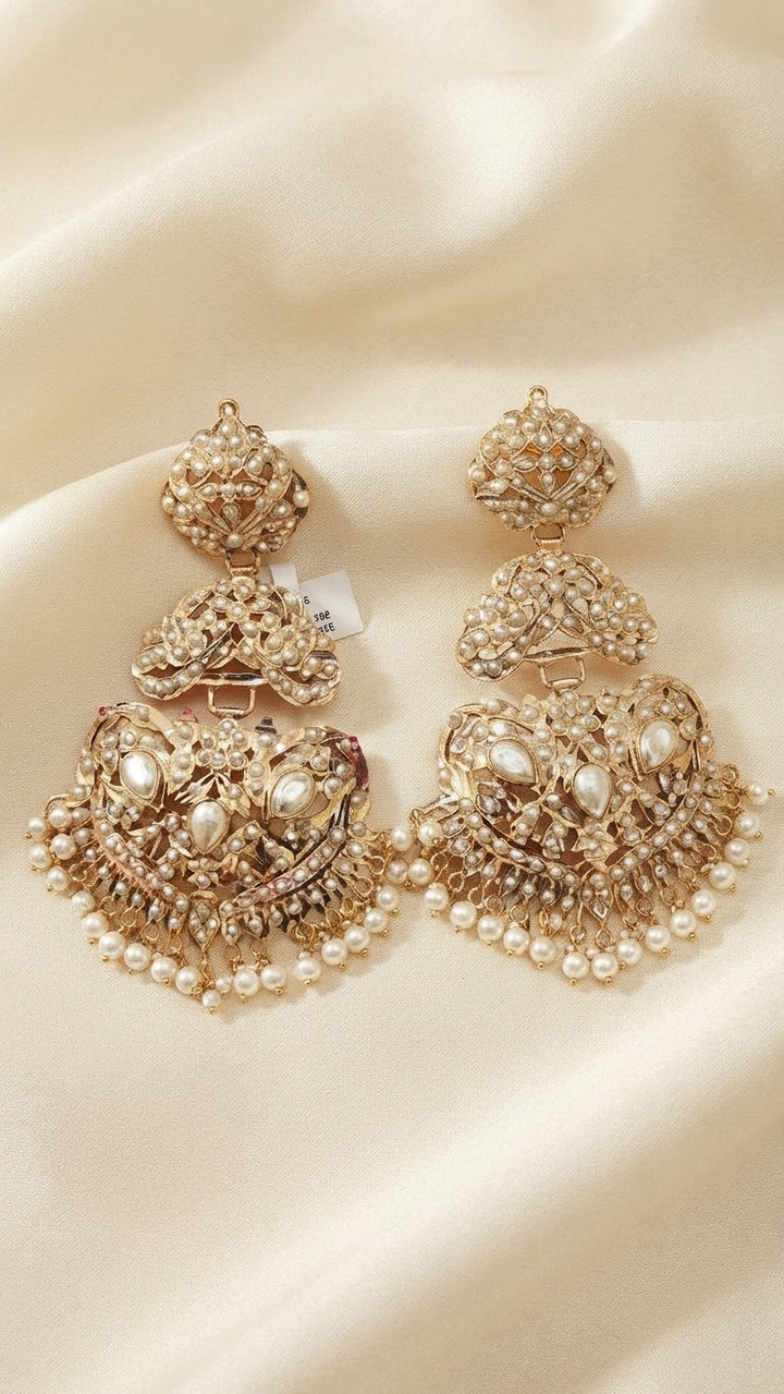 Pearl Embellished Statement Chandbali Earrings|Vivinia by Vidhi Mehra