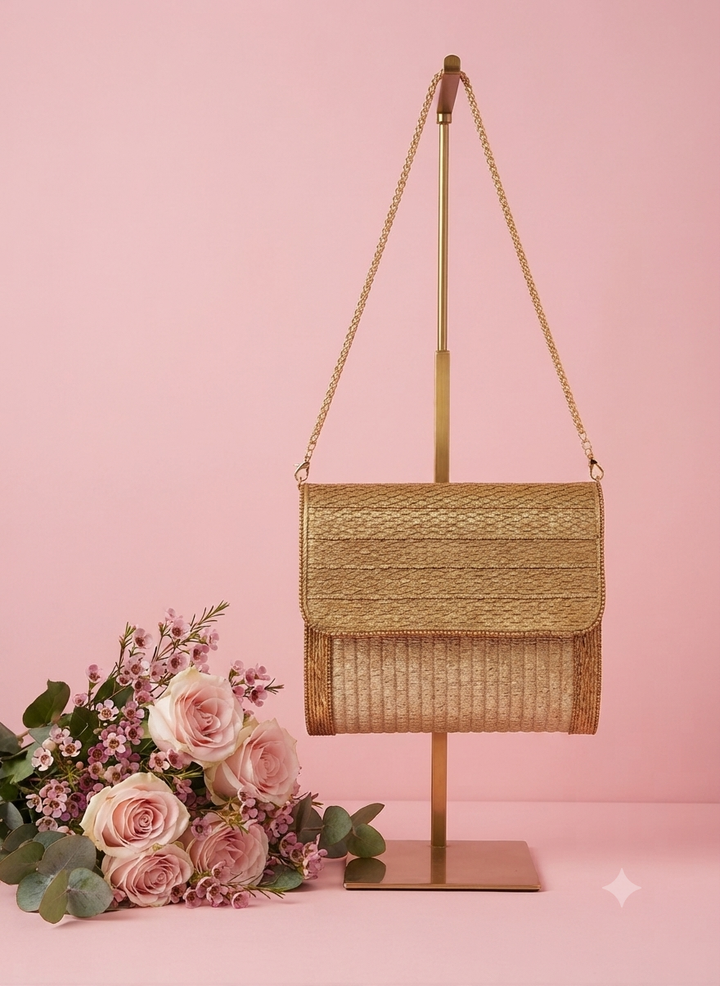 Gold & Silver Metallic Handcrafted Sling Bag | Al Falah